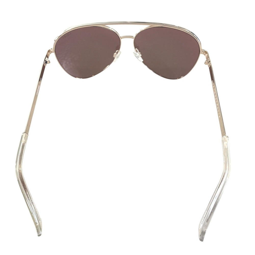 Quay Australia Vivienne Sunglasses Gold Rose Gold Mirrored Aviator Case + Cloth - Picture 6 of 16